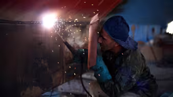 Welder at work