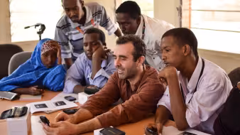 Group training for local enumerators in refugee camps in Dadaab, Kenya.