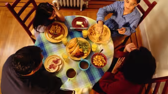 Family eating together