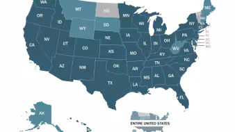 Map of the United States from the MPI Migration Data Hub