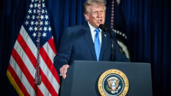 President Donald Trump addresses the nation.