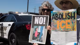 Protest at an immigration detention facility