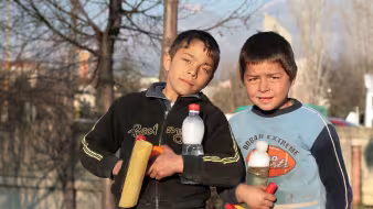 Two Albanian children