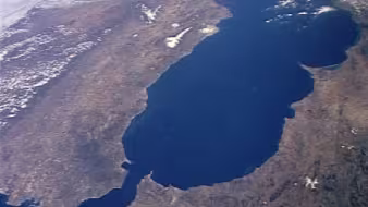 The Strait of Gibraltar is a migration passage for tens of thousands of Moroccans each year. (Photo courtesy of NASA) 