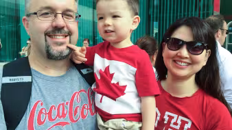 Canadian family on Canada Day