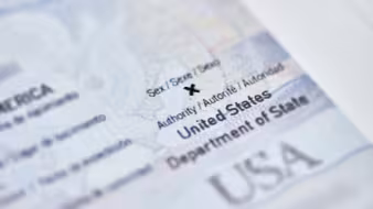 Close-up image of passport with third gender X marker