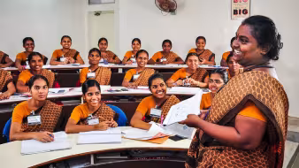 Indian nurses in a classroom