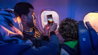 Syrian family on a plane