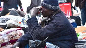Stranded migrant during crisis