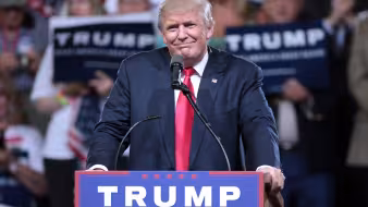 Trump at a rally in Phoenix.
