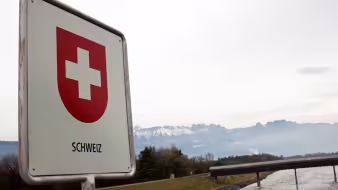 A Swiss border sign.