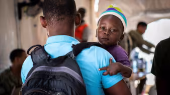 Haitians at a medical site in Jeremie, Haiti.
