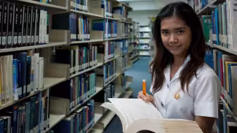 A university student in Thailand studying English.