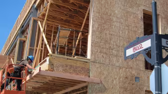 Housing construction site in California. 