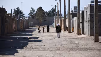 Afghan refugees in Iran's Semnan refugee settlement.