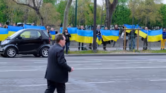 Supporters of Ukraine in Paris.