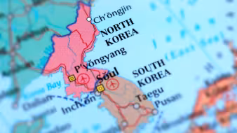 Map of North and South Korea