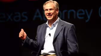 Texas Governor Greg Abbott speaks at a political event in Arizona.