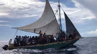 Migrants from Haiti intercepted by U.S. authorities off the coast of Florida.