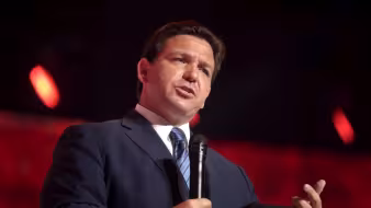 Florida Governor Ron DeSantis at a conference in Tampa.