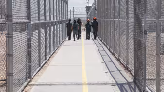 People at the Eloy immigrant detention facility.