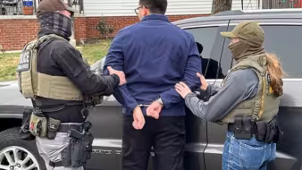 Authorities making an immigration arrest in Virginia. 