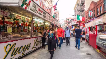 A celebration for the Feast of San Gennaro in New York's Little Italy
