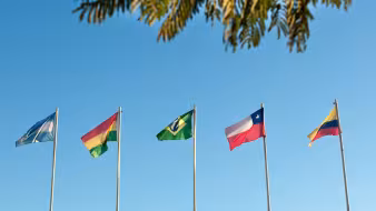 Banderas de pa&iacute;ses sudamericanos.