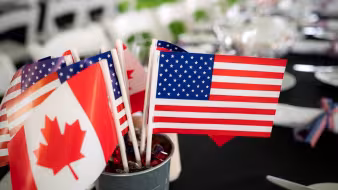 Flags of the United States and Canada