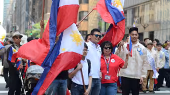 Marchers at the Philippine Independence Day Parade in New York City.