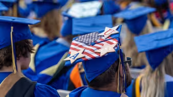 A graduation ceremony at the University of Delaware.