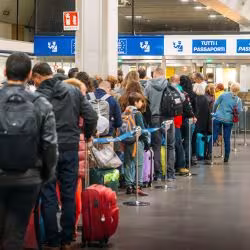A long immigration queue in Italy. (Photo :iStock.com/BrasilNut1)